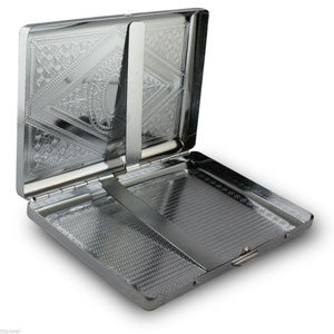 Etched Metal Cigarette Case Holder King 100MM Slim